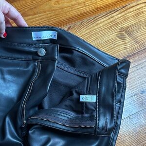 LOFT Black Faux Leather Skirt